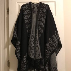 Paisley poncho wrap